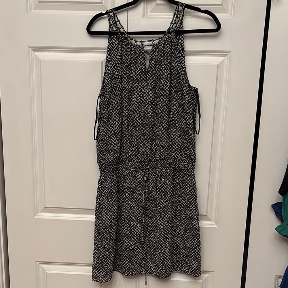 Black and White Patterned Women's Dress